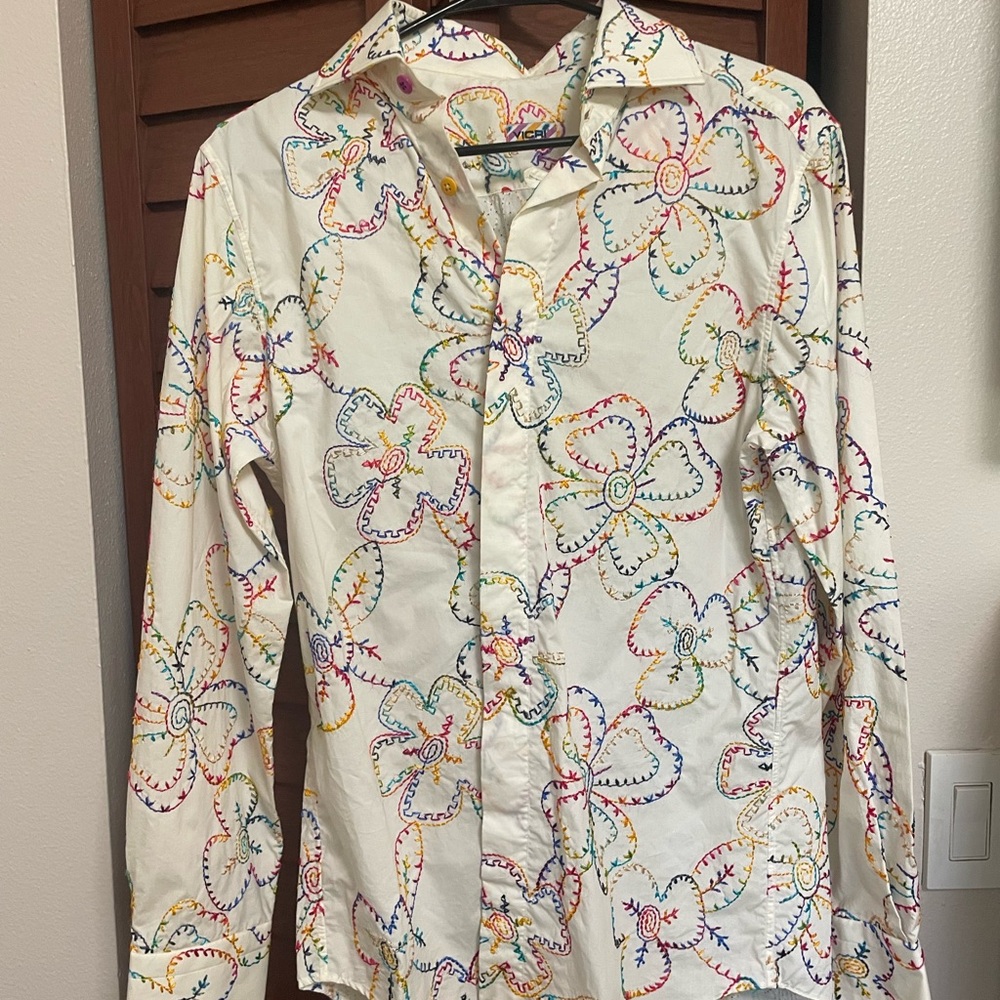 Colorful Floral Men’s Button Down Shirt